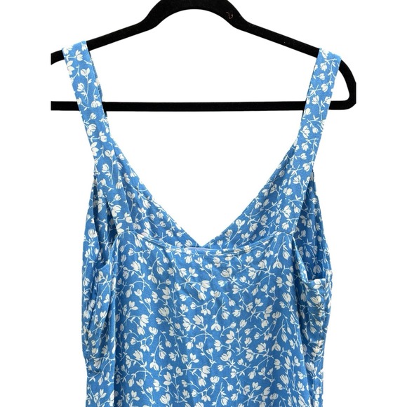 Reformation Lynda Blue Floral Print Midi Dress, Size 8 - Picture 4 of 14